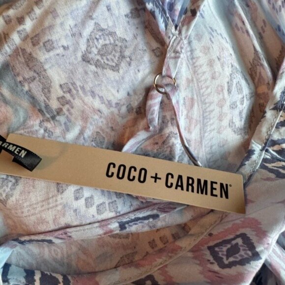 Coco + Carmen Tawny Spaghetti Stripe Dress Medium Beachy Coastal Fairyco… - Picture 8 of 10